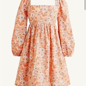 J. Crew Squareneck cotton poplin dress in zinnia floral